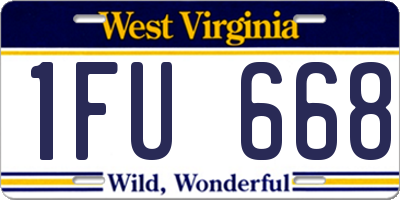WV license plate 1FU668