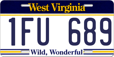 WV license plate 1FU689