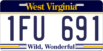 WV license plate 1FU691