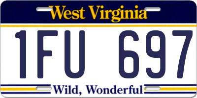 WV license plate 1FU697