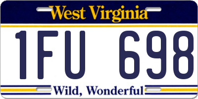 WV license plate 1FU698