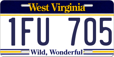 WV license plate 1FU705