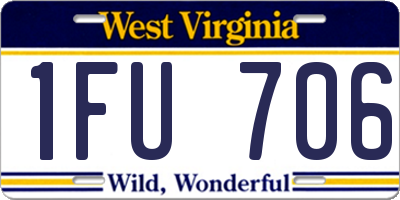 WV license plate 1FU706