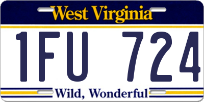 WV license plate 1FU724