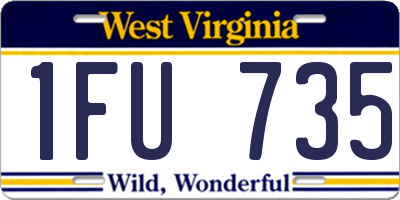 WV license plate 1FU735