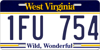 WV license plate 1FU754