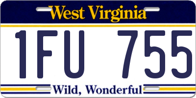 WV license plate 1FU755