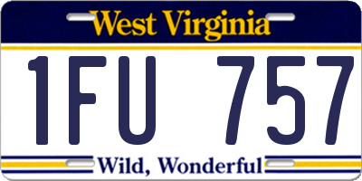 WV license plate 1FU757