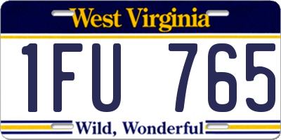 WV license plate 1FU765