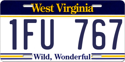 WV license plate 1FU767