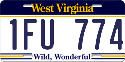 WV license plate 1FU774