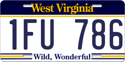 WV license plate 1FU786