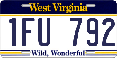 WV license plate 1FU792