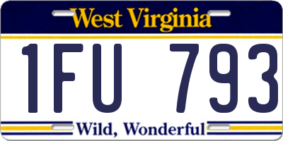 WV license plate 1FU793