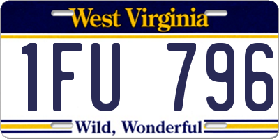 WV license plate 1FU796