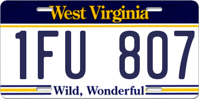 WV license plate 1FU807