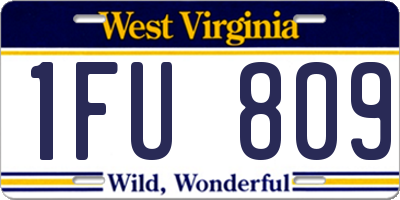 WV license plate 1FU809