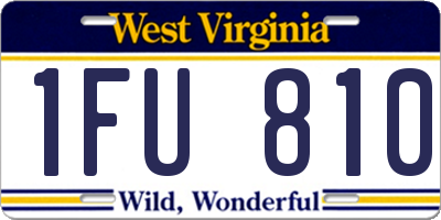 WV license plate 1FU810