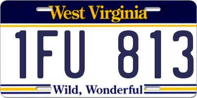 WV license plate 1FU813