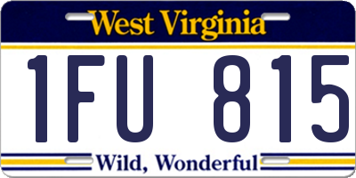 WV license plate 1FU815