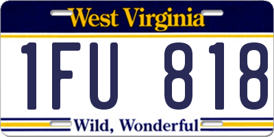WV license plate 1FU818