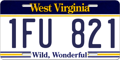 WV license plate 1FU821