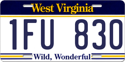 WV license plate 1FU830
