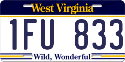 WV license plate 1FU833