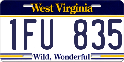 WV license plate 1FU835