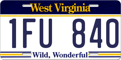 WV license plate 1FU840