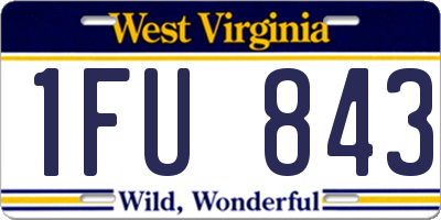 WV license plate 1FU843