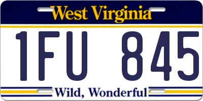 WV license plate 1FU845