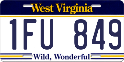 WV license plate 1FU849