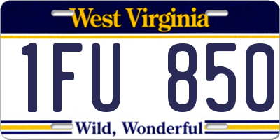 WV license plate 1FU850