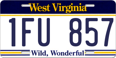 WV license plate 1FU857