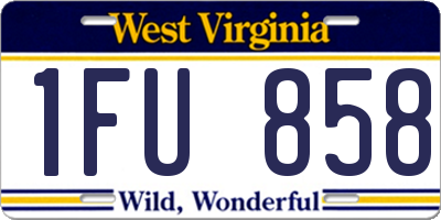 WV license plate 1FU858