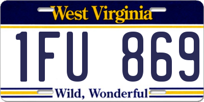 WV license plate 1FU869