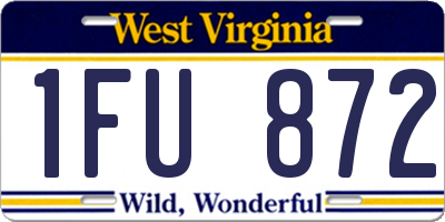 WV license plate 1FU872