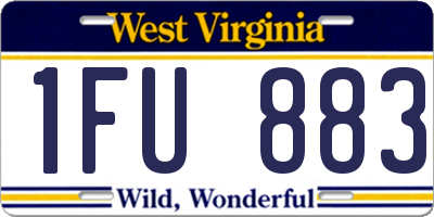 WV license plate 1FU883