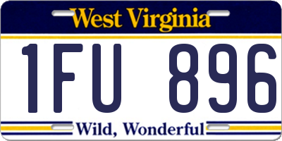WV license plate 1FU896