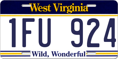 WV license plate 1FU924