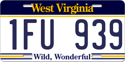 WV license plate 1FU939