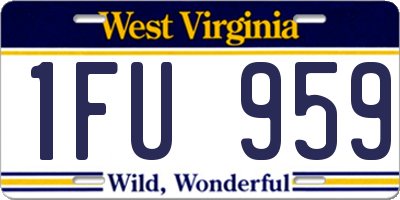 WV license plate 1FU959