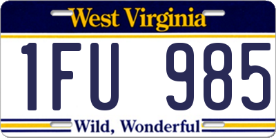WV license plate 1FU985
