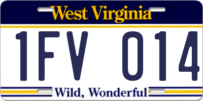 WV license plate 1FV014