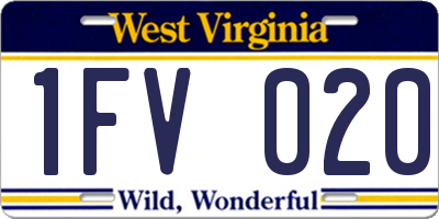 WV license plate 1FV020