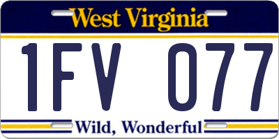 WV license plate 1FV077