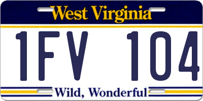 WV license plate 1FV104