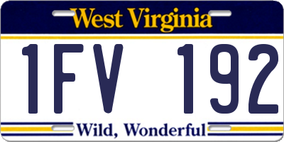 WV license plate 1FV192