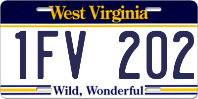WV license plate 1FV202